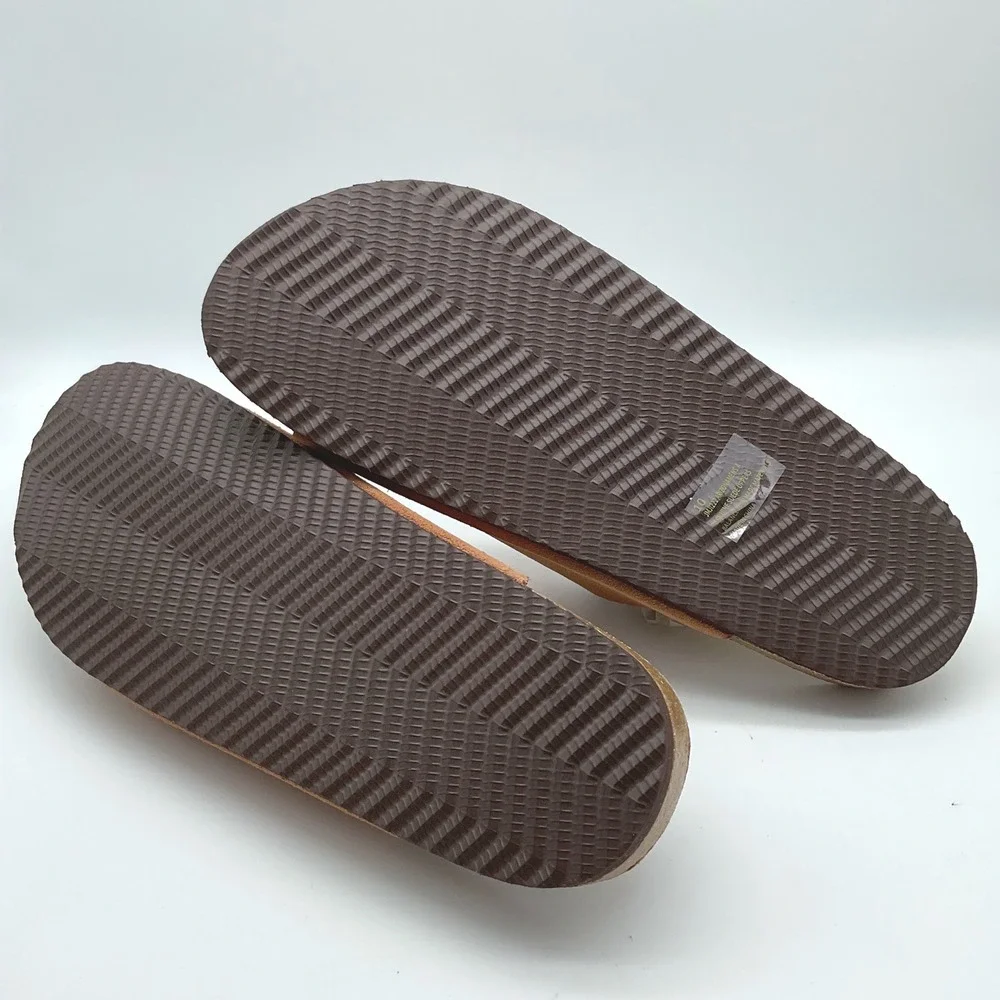 Project Cloud Mens Two Strap Slide Sandals Tan Suede Memory Foam Footbed Size 10
